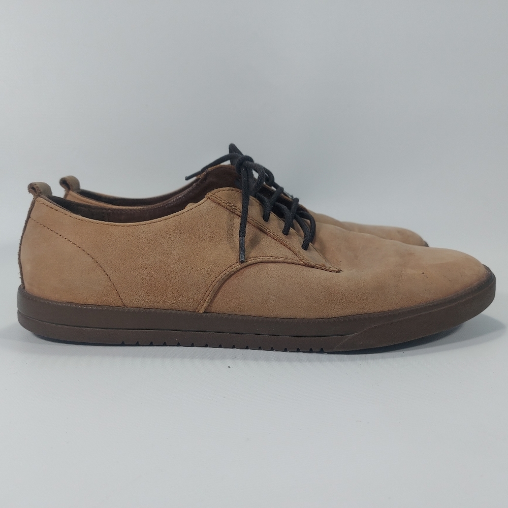 Clae Ellington Mens Tan Suede Lace Up Sneaker Oxford Shoes Size 10